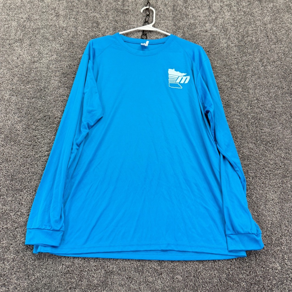 Paragon Shirt Mens Large Blue Minnesota Inboard Long Sleeve Sun Protection UPF